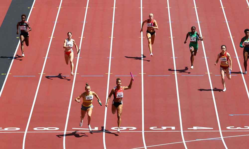 Brasil não avança à final do revezamento 4×100 m rasos no feminino