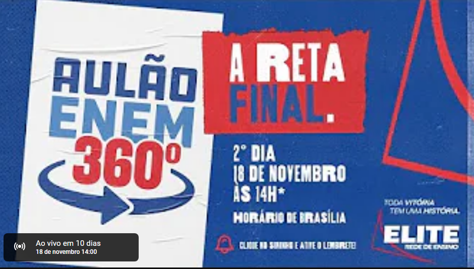 Aulão 360°: ELITE REDE DE ENSINO promove evento gratuito sobre o exame