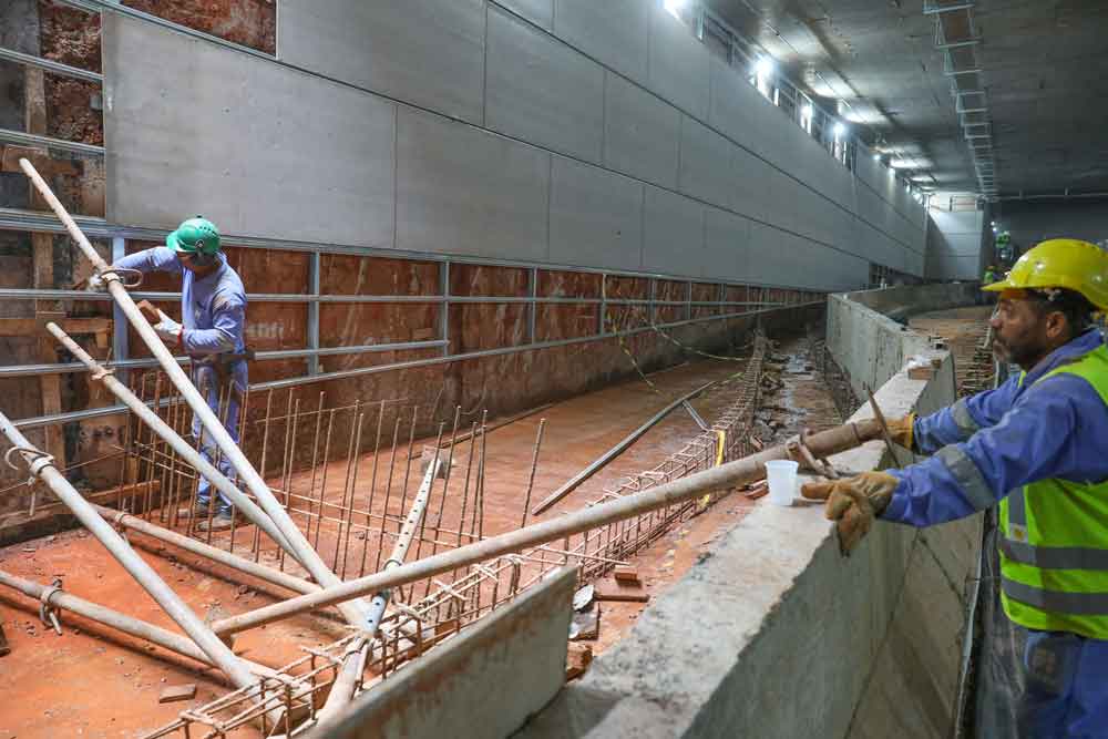 Paredes internas do Túnel de Taguatinga passam por última correção