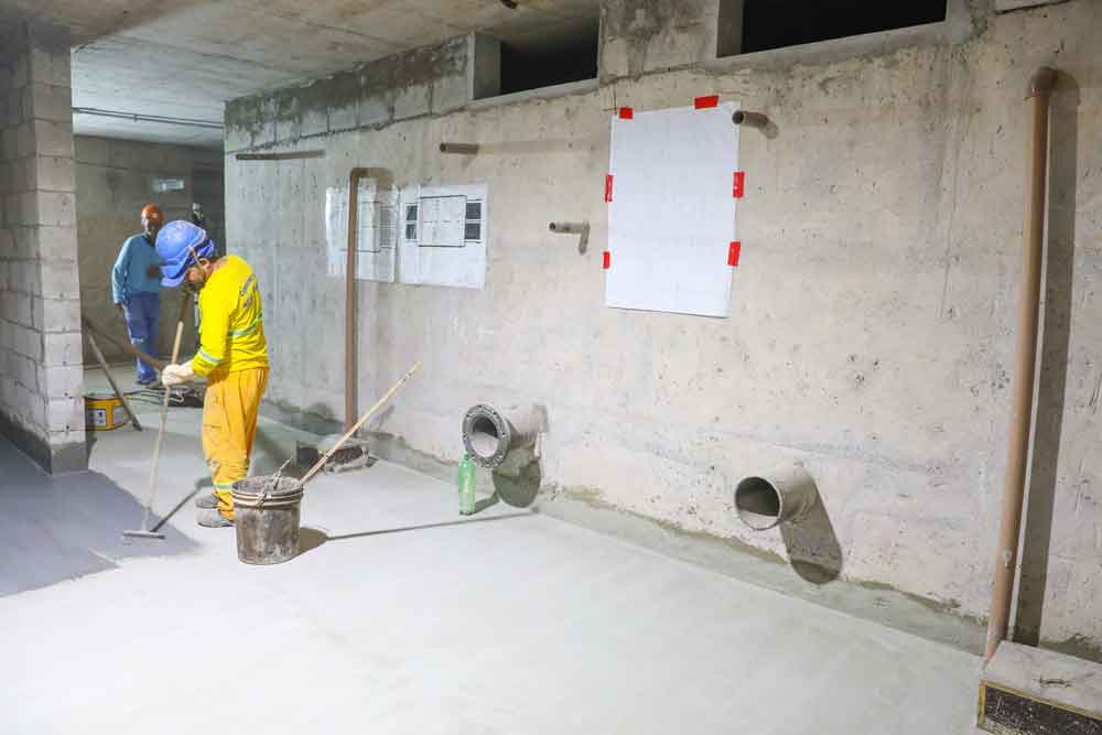 Revestimento impermeabilizante é aplicado em salas do Túnel de Taguatinga