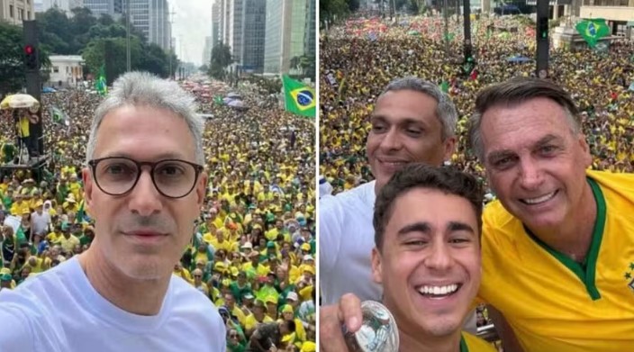 Nunes Marques arquiva pedido de investigação sobre idas de Zema e Nikolas Ferreira a ato de Bolsonaro