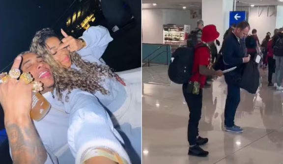 MC Poze do Rodo discute com homem em aeroporto na Espanha durante viagem com a namorada