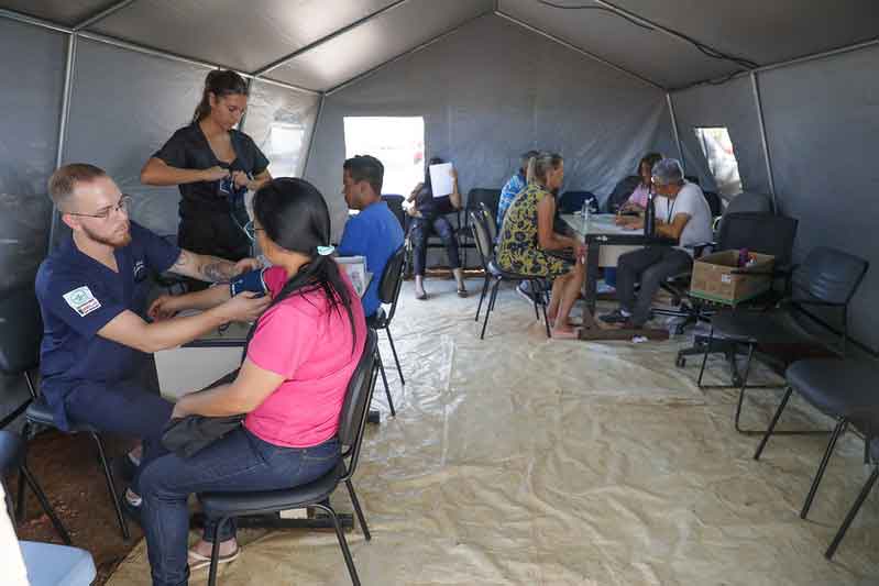 Mias de 2,5 mil pacientes atendidos nas  tendas de acolhimento no fim de semana