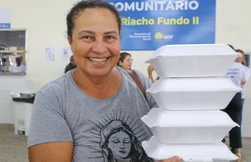 Restaurante Comunitário do Riacho Fundo II é o 13º a abrir aos domingos e a oferecer três refeições por dia