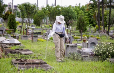 Ação de combate à dengue é realizada no cemitério Campo da Esperança