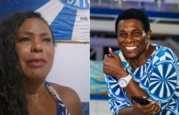 Selminha Sorriso chora ao comentar aposentadoria de Neguinho da Beija-Flor: ‘Difícil imaginar o carnaval sem ele’