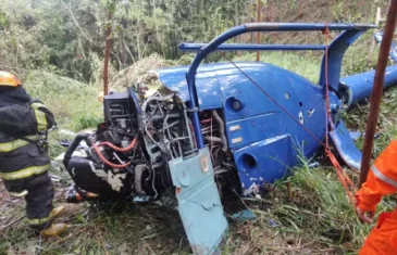 Duas pessoas morrem em queda de helicóptero no interior de São Paulo