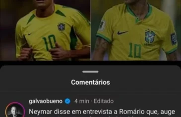 Galvão Bueno entra em polêmica entre Neymar e Rivaldo nas redes sociais