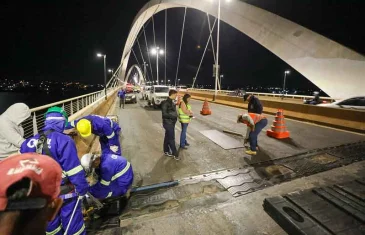 Juntas de dilatação da Ponte JK são trocadas para reforçar segurança