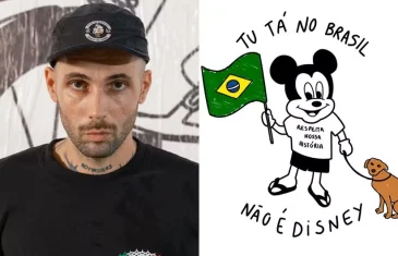 Autor de ‘Tu tá no RJ, não é Disney’ atualiza arte contra tarifaço e já ganhou até autógrafo do Mickey