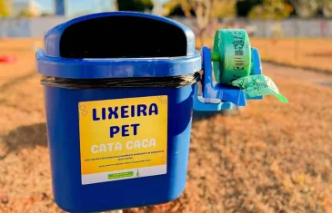Lixeiras do projeto “Cata Caca” são instaladas em pontos de grande circulação no Cruzeiro