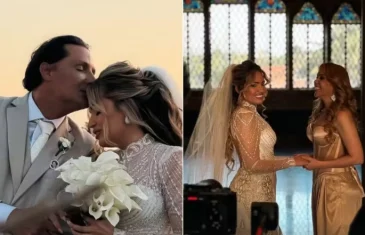 Filha de Joelma, Natália Sarraff se casa com empresário em cerimônia ao ar livre, no Recife