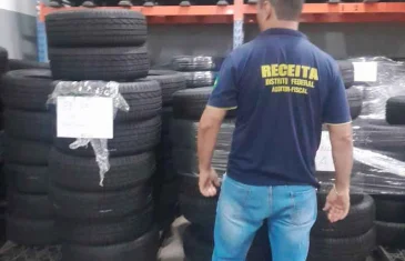 Carga de pneus avaliada em R$ 600 mil é apreendida no DF por falta de nota fiscal
