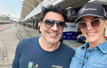 Ana Hickmann celebra 45 anos torcendo por Edu Guedes na pista: ‘Ganhe a corrida para mim’